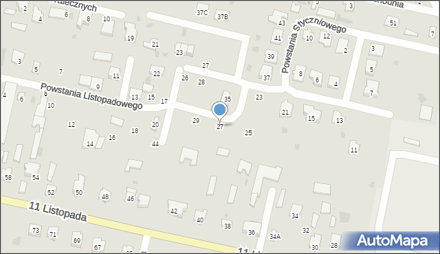 Bielsk Podlaski, Powstania Styczniowego, 27, mapa Bielsk Podlaski