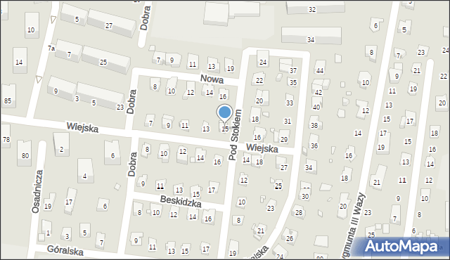 Bielsko-Biała, Pod Stokiem, 15, mapa Bielsko-Białej