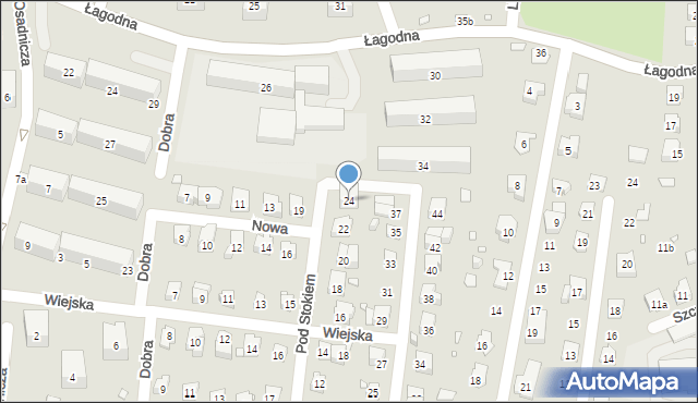 Bielsko-Biała, Pod Stokiem, 24, mapa Bielsko-Białej