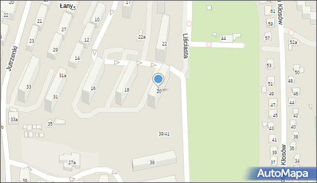 Bielsko-Biała, Podgórze, 20, mapa Bielsko-Białej