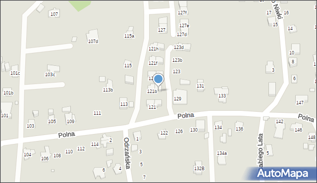 Bielsko-Biała, Polna, 121c, mapa Bielsko-Białej