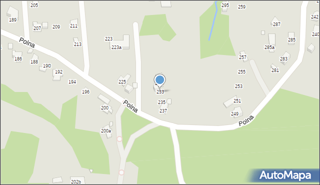 Bielsko-Biała, Polna, 233, mapa Bielsko-Białej