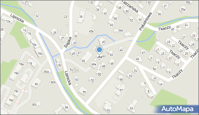 Bielsko-Biała, Południowa, 46a, mapa Bielsko-Białej