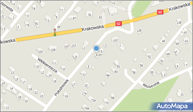 Bielsko-Biała, Południowa, 7, mapa Bielsko-Białej