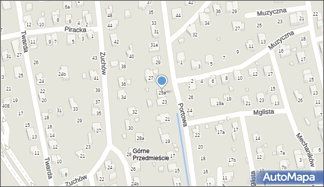 Bielsko-Biała, Portowa, 23a, mapa Bielsko-Białej