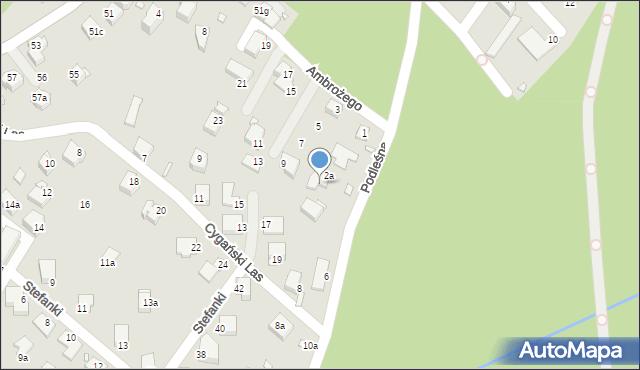 Bielsko-Biała, Podleśna, 4, mapa Bielsko-Białej