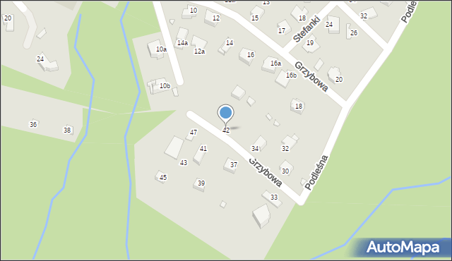 Bielsko-Biała, Podleśna, 42, mapa Bielsko-Białej