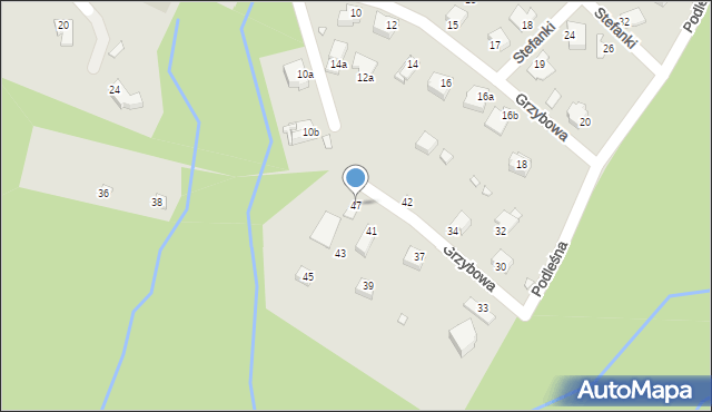 Bielsko-Biała, Podleśna, 47, mapa Bielsko-Białej