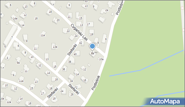 Bielsko-Biała, Podleśna, 8a, mapa Bielsko-Białej