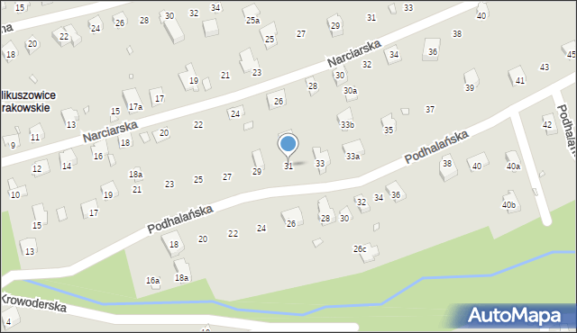 Bielsko-Biała, Podhalańska, 31, mapa Bielsko-Białej