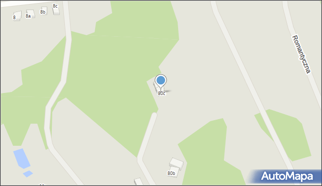 Bielsko-Biała, Pod Kasztanem, 80c, mapa Bielsko-Białej