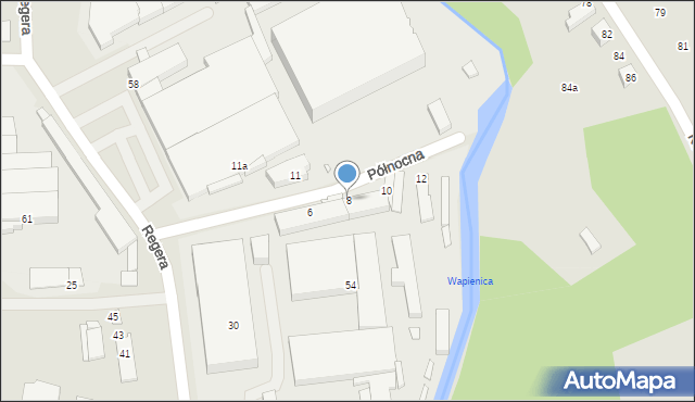 Bielsko-Biała, Północna, 8, mapa Bielsko-Białej