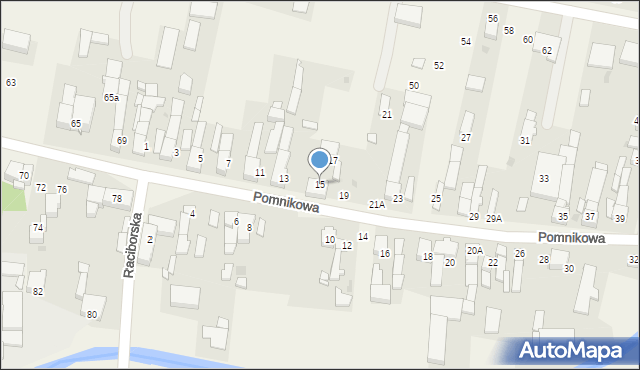 Bieńkowice, Pomnikowa, 15, mapa Bieńkowice
