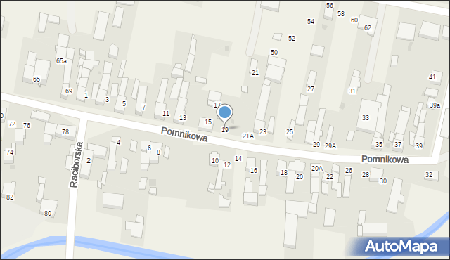 Bieńkowice, Pomnikowa, 19, mapa Bieńkowice