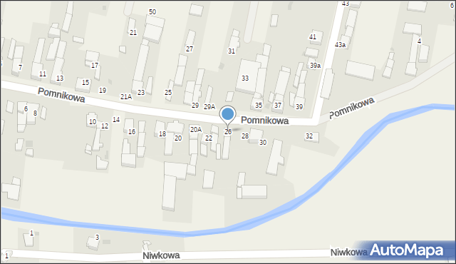 Bieńkowice, Pomnikowa, 26, mapa Bieńkowice