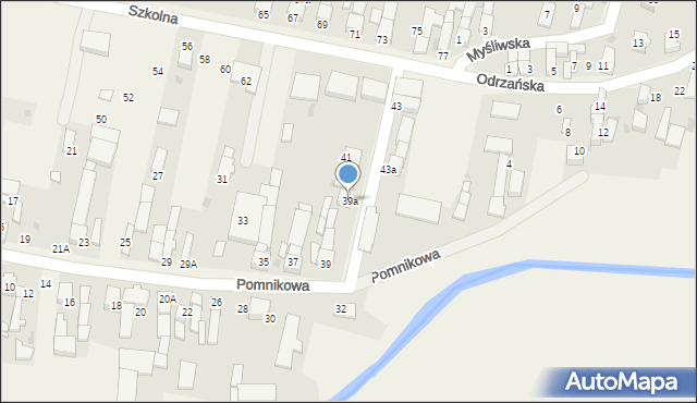 Bieńkowice, Pomnikowa, 39a, mapa Bieńkowice