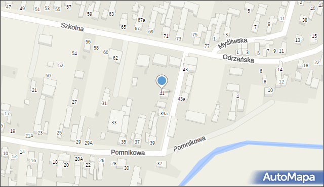 Bieńkowice, Pomnikowa, 41, mapa Bieńkowice