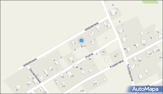 Bierna, Polna, 6, mapa Bierna