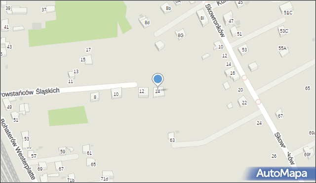 Bieruń, Powstańców Śląskich, 14, mapa Bieruń