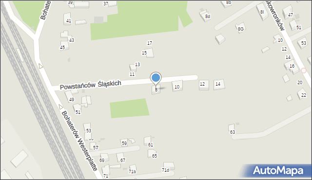 Bieruń, Powstańców Śląskich, 8, mapa Bieruń