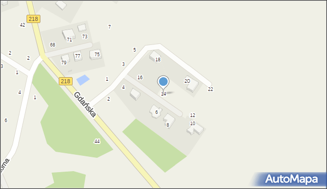 Bieszkowice, Podgórna, 14, mapa Bieszkowice