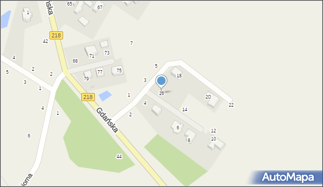 Bieszkowice, Podgórna, 16, mapa Bieszkowice