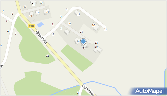 Bieszkowice, Podgórna, 8, mapa Bieszkowice