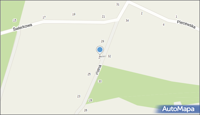 Bieszkowice, Polna, 27, mapa Bieszkowice