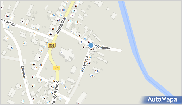 Bieżuń, Poświętna, 17, mapa Bieżuń