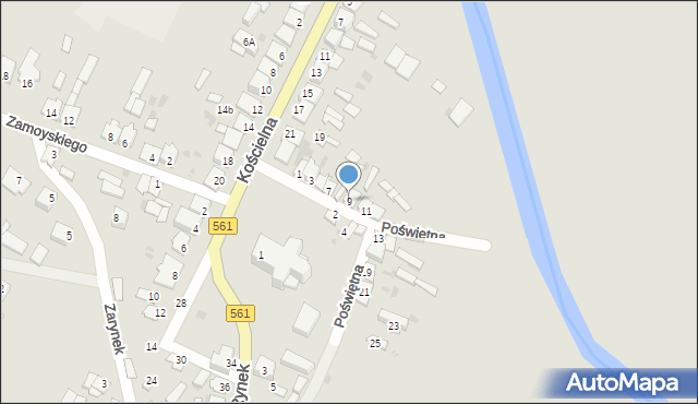 Bieżuń, Poświętna, 9, mapa Bieżuń