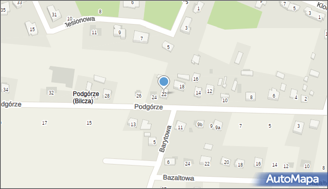 Bilcza, Podgórze, 22, mapa Bilcza