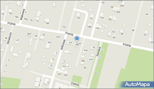 Biłgoraj, Polna, 41b, mapa Biłgoraj