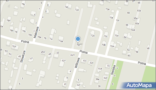 Biłgoraj, Polna, 72c, mapa Biłgoraj