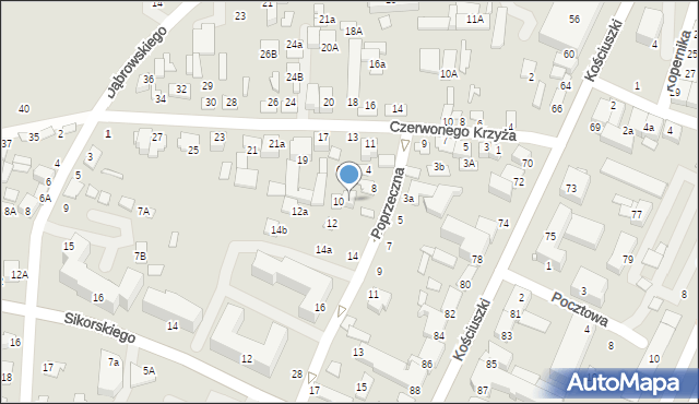 Biłgoraj, Poprzeczna, 10a, mapa Biłgoraj