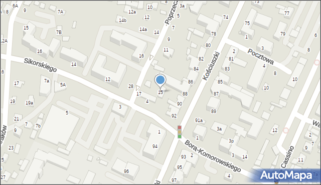 Biłgoraj, Poprzeczna, 15, mapa Biłgoraj