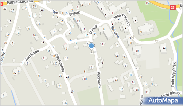 Bircza, Pocztowa, 4, mapa Bircza