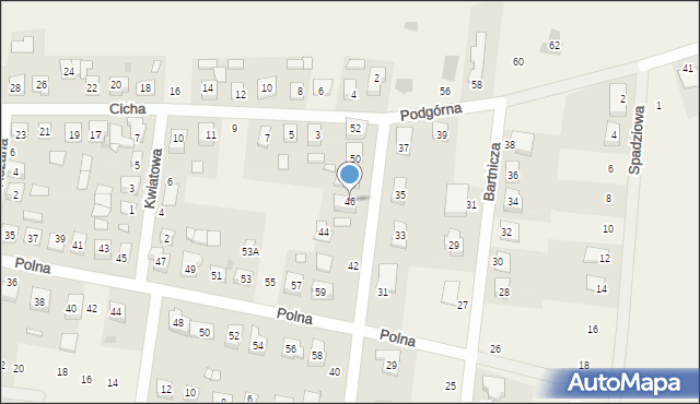 Biskupice, Podgórna, 46, mapa Biskupice