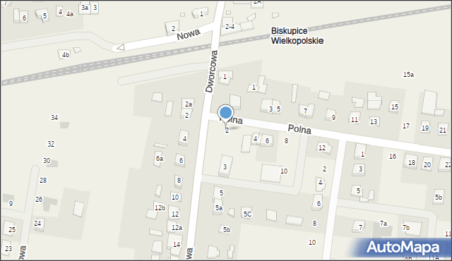 Biskupice, Polna, 2, mapa Biskupice