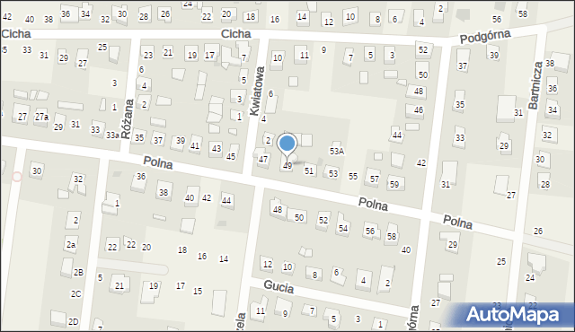 Biskupice, Polna, 49, mapa Biskupice