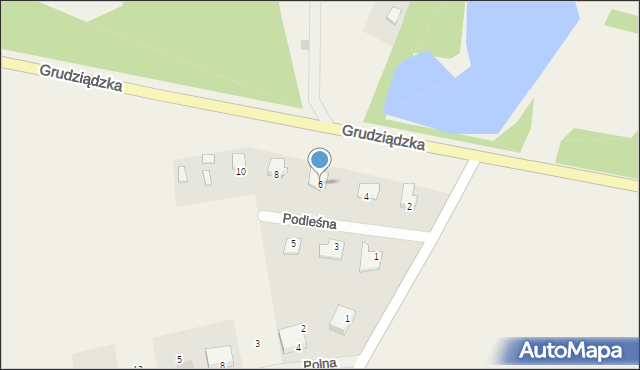 Biskupiec, Podleśna, 6, mapa Biskupiec