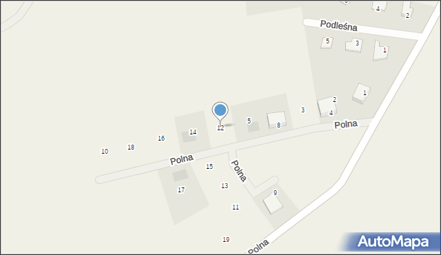 Biskupiec, Polna, 12, mapa Biskupiec