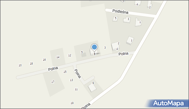 Biskupiec, Polna, 8, mapa Biskupiec