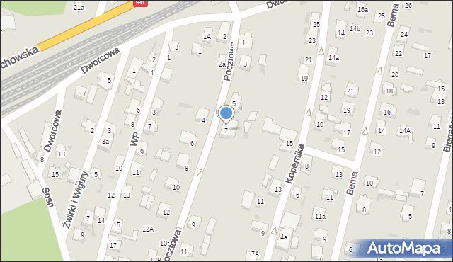 Blachownia, Pocztowa, 7, mapa Blachownia