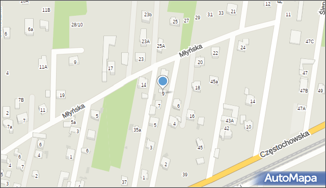 Blachownia, Polna, 9, mapa Blachownia