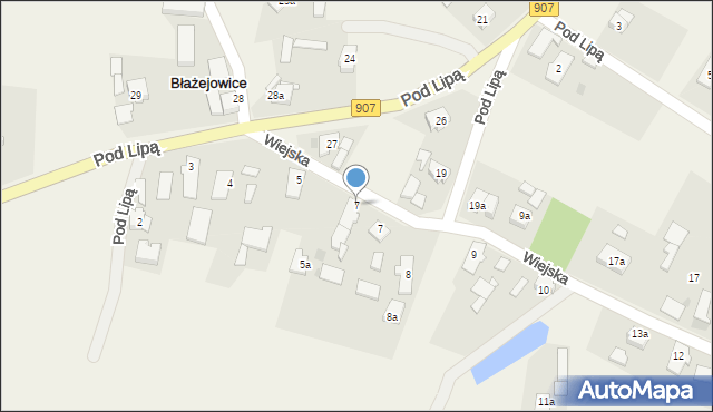 Błażejowice, Pod Lipą, 7, mapa Błażejowice