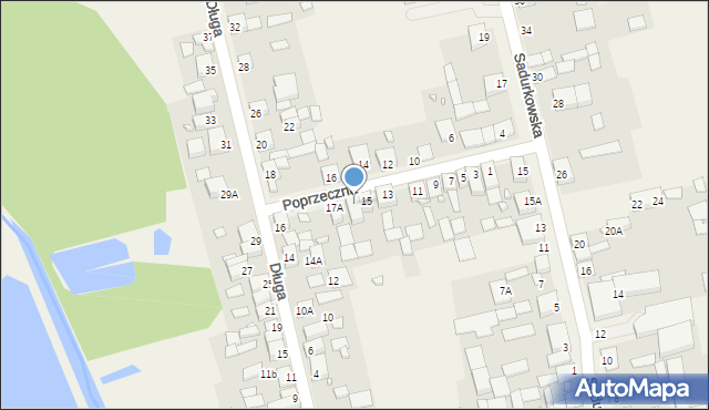 Błędów, Poprzeczna, 17, mapa Błędów