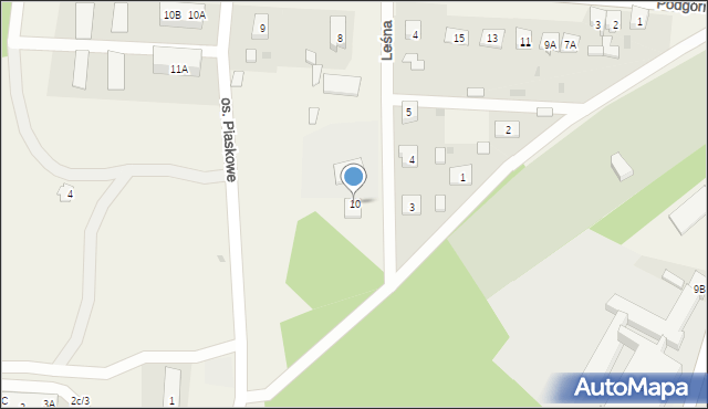 Bledzew, Podgórna, 10, mapa Bledzew