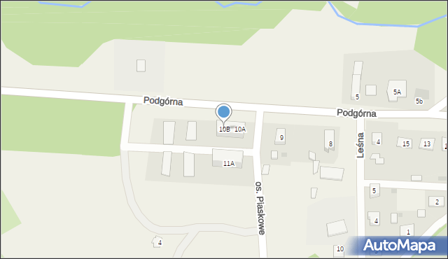 Bledzew, Podgórna, 10B, mapa Bledzew