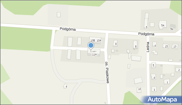 Bledzew, Podgórna, 11B, mapa Bledzew