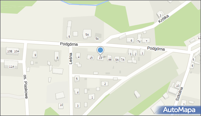 Bledzew, Podgórna, 13, mapa Bledzew